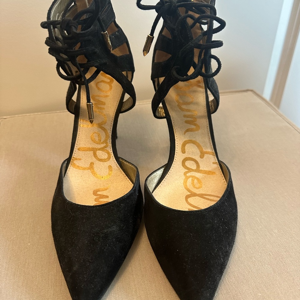 Sam Edelman black suede heals